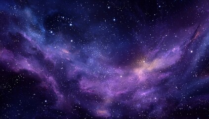 Fototapeta premium Vast Cosmic Galaxy with Purple Blue Nebula Starfield in Deep Space