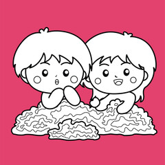 adam and eve story digital stamp