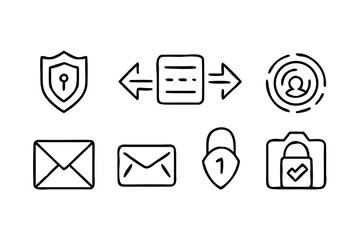 Vector art of hand drawn security icons in vector format