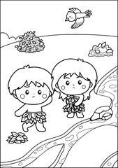 adam and eve coloring page