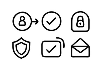 Vector art of set of account security icons in line style