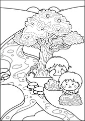 adam and eve coloring page