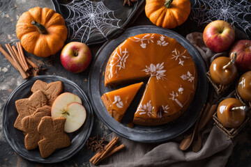 Halloween Festive Food Flat Lay Stock Photo