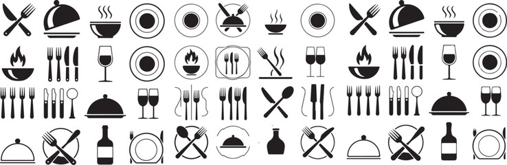 Dining utensils and food symbols fork knife