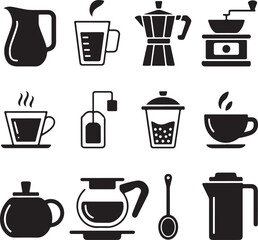 Obraz premium Beverage Preparation Glyph Icon Collection