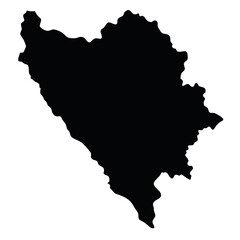 Minimal silhouette map of bosnia and herzegovina vector design