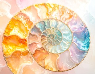 Colorful spiral seashell