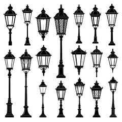 Collection of vintage style lamp posts