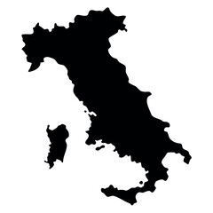 Minimal silhouette vector map of greece in solid black