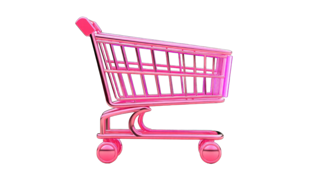 Pink shopping cart graphic