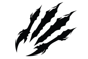 Sharp Black Claw Marks, Abstract Animal Scratch Design, Illustration of Monster Claws