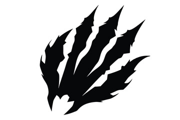 Dark Claw Mark Silhouette Scratch, Rips, and Sharp Edges Vector Illustration