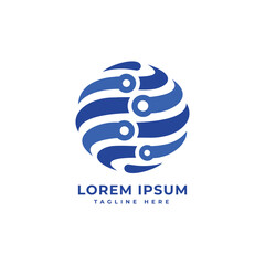 globe tech solution logo design concept for modern tech business minimal global company brand
