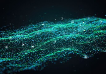 achine learning-driven data ecosystem featuring neural network models, predictive analytics, intelligent algorithms, and futuristic big data 3D visualization