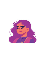 vector illustration art portrait of a stylish woman