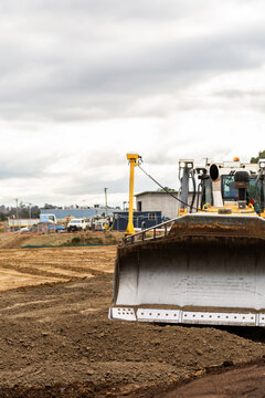 Machinery on worksite for construction of Singleton bypass road