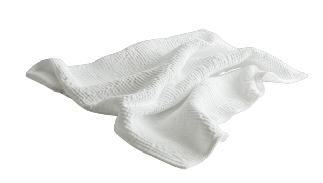 White textured cloth draped