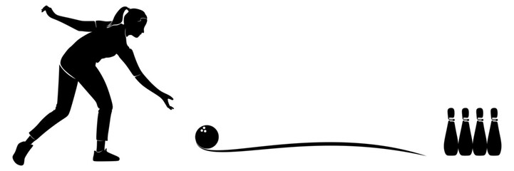 background illustration of a female bowling player