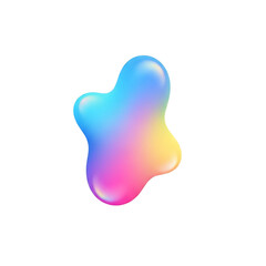 Fototapeta premium Vibrant iridescent liquid blob with a smooth gradient.