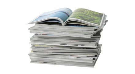 Isolated Stack of Magazines