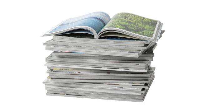 Isolated Stack of Magazines