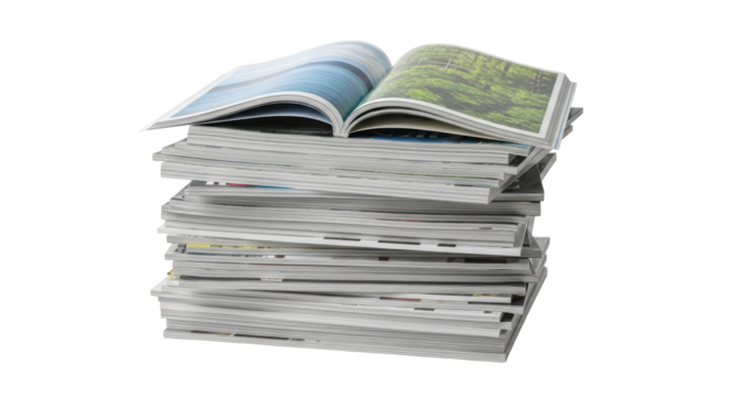 Isolated Stack of Magazines