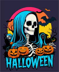 Halloween T Shirt Design Skeleton