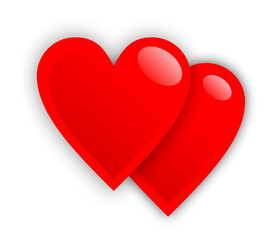 two red hearts