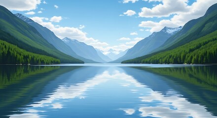 Fototapeta premium Serene Mountain Lake Landscape.