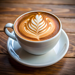 cup of cappuccino with latte art