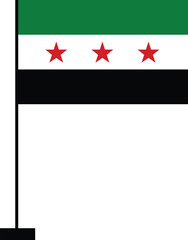 Independence flag of Syria. New flag of Syria 2025,2026 vector. National circular flag of Syria country , vector design and illustration
