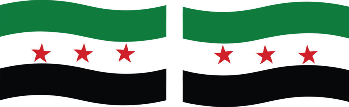 Independence flag of Syria. New flag of Syria 2025,2026 vector. National circular flag of Syria country , vector design and illustration

