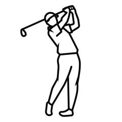 Golf player swinging club Icon