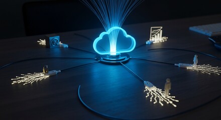 Illuminated Cloud Computing Network with Fiber Optics