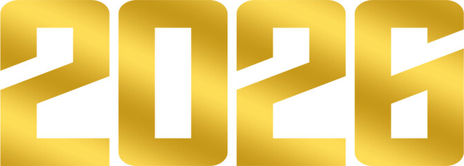 2026 - modern golden style, new year ver 2