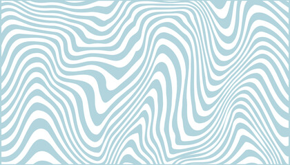 Abstract light blue and white wavy stripes pattern background with organic flowing lines