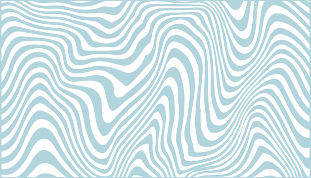 Abstract light blue and white wavy stripes pattern background with organic flowing lines