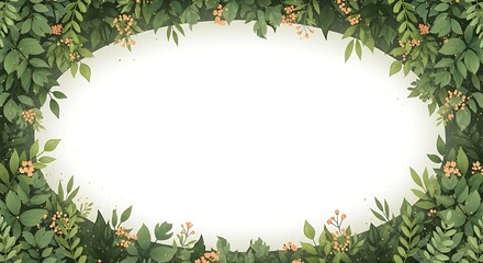 Botanical Oval Frame Design.