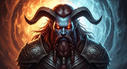 Powerful Demon Figure, Evil, Fantasy Art.