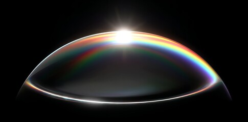 Obraz premium With its iridescent colors glimmering, a delicate soap bubble drifts effortlessly across a dark black setting