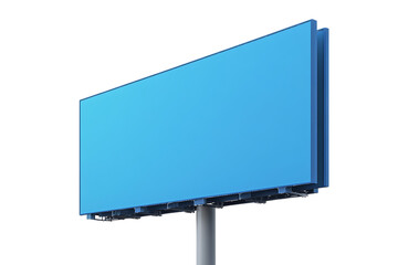 Obraz premium Large blue rectangular billboard blank advertisement isolated on a transparent background