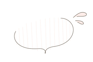 Hand drawn pink striped speech bubble illustration
