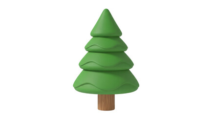 Isolated Minimalist Green Christmas Tree