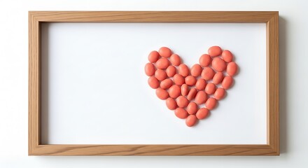 Heart Shaped Arrangement of Coral Stones.