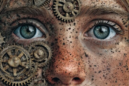 The passage of time seems to halt as a woman places a clock against her eye, representing the emotional stagnation that can occur in solitary confinement