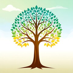 Colorful tree illustration
