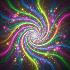 Obraz premium Generative AI Colorful Light Spiral Abstract Vibrant Energy Background Sparkling Glowing Swirl Pattern Texture Illumination Digital art Magic Whirlwind Hypnosis Imagination - Download Now