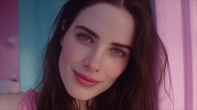 The Ugc Creator presents a young woman in a moment of quiet introspection, her feelings hidden as she stands motionless with her eyes closed