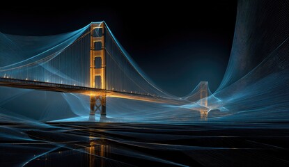 Obraz premium Golden Gate Bridge, ethereal digital art