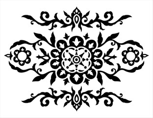 Ornate black tribal floral illustration